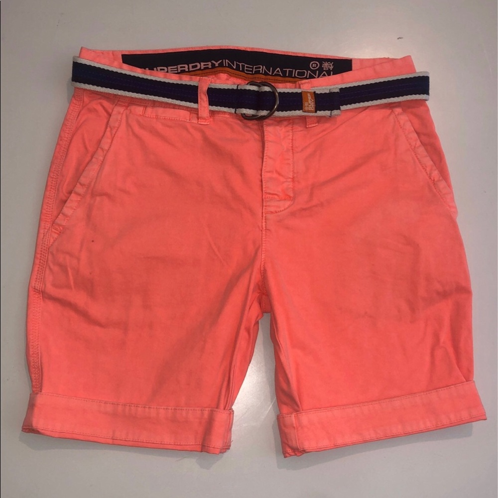 Superdry International Shorts Orange Neon Short Pants Men Small